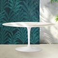 Tavolino Tulip Saarinen H 41 cm in Ceramica Florim Calacatta Gold Lucido - Scarlet
