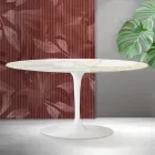 Tavolino Tulip Saarinen H 41 cm in Ceramica Florim Calacatta Gold Opaco - Scarlet Viadurini