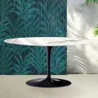 Tavolino Tulip Saarinen H 41 cm in Ceramica Florim Statuario Lucido - Scarlet Viadurini