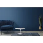 Tavolino Tulip Saarinen H 41 con Piano in Laminato Liquido Bianco Made in Italy - Scarlet Viadurini