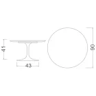 Tavolino Tulip Saarinen H 41 con Piano in Laminato Liquido Nero Made in Italy - Scarlet Viadurini