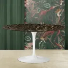 Tavolino Tulip Saarinen H 41 con Piano in Marmo Emperador Dark Made in Italia Viadurini