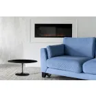 Tavolino Tulip Saarinen H 41 con Piano Ovale in Laminato Liquido Nero Made in Italy - Scarlet Viadurini