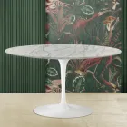Tavolino Tulip Saarinen H 41 in Marmo di Carrara Statuarietto Made in Italy - Scarlet Viadurini