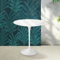 Tavolino Tulip Saarinen H 52 cm in Ceramica Florim Bianco Lucido - Scarlet
