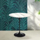 Tavolino Tulip Saarinen H 52 cm in Ceramica Florim Statuario Lucido - Scarlet Viadurini