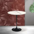 Tavolino Tulip Saarinen H 52 cm in Ceramica Florim Statuario Opaco - Scarlet Viadurini