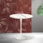 Tavolino Tulip Saarinen H 52 cm in Ceramica Florim Statuario Opaco - Scarlet Viadurini