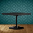 Tavolino Tulip Saarinen Ovale H 41 in Ceramica Domoos Made in Italy - Scarlet Viadurini