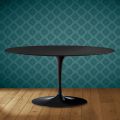 Tavolino Tulip Saarinen Ovale H 41 in Ceramica Domoos Made in Italy - Scarlet
