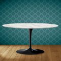 Tavolino Tulip Saarinen Ovale H 41 in Ceramica Morpheus Made in Italy - Scarlet