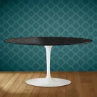 Tavolino Tulip Saarinen Ovale H 41 in Ceramica Somnia Made in Italy - Scarlet Viadurini