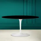Tavolino Tulip Saarinen Ovale H 41 in Nero Assoluto Made in Italy - Scarlet Viadurini