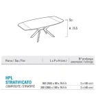Tavolo a Botte Allungabile a 240 o 280 cm in HPL e Metallo - Presente Viadurini