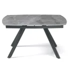 Tavolo Allungabile 140/210x90 cm in Pietra Sinterizzata Effetto Marmo - Atrio Viadurini