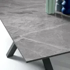 Tavolo Allungabile 180/240x100 cm in Pietra Sinterizzata Effetto Marmo - Loggia Viadurini