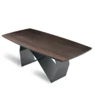 Tavolo Allungabile 200/300x100 in Rovere Impiallacciato e Metallo - Incrocio Viadurini