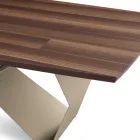 Tavolo Allungabile 200/300x100 in Rovere Impiallacciato e Metallo - Incrocio Viadurini