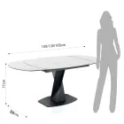 Tavolo Allungabile a 165 cm in Metallo e Ceramica - Boccanera Viadurini