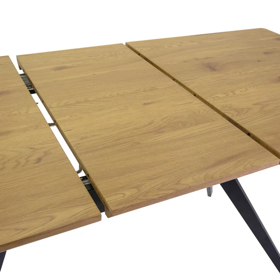 Tavolo Allungabile a 180 cm in MDF Effetto Legno con Venatura in Rilievo - Schiuma Viadurini