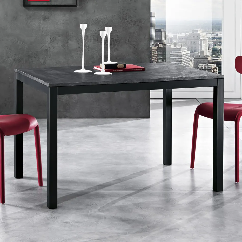 Tavolo Allungabile a 180 cm in Metallo Antracite Made in Italy - Beatrise Viadurini