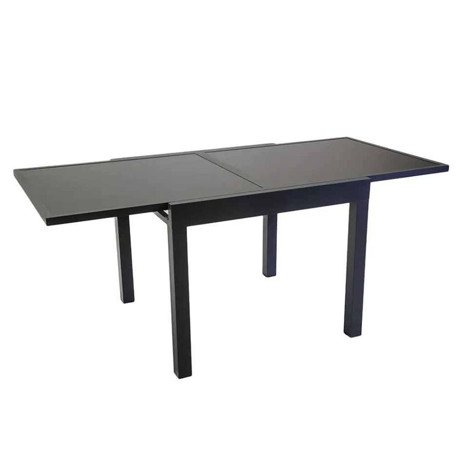 Tavolo Allungabile a 180 cm o 220 cm con Piano in Vetro Temprato - Cartellina Viadurini