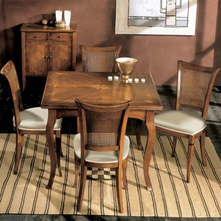 Tavolo Allungabile a 200 cm con 4 Sedie in Legno Bassano Made in Italy - Ambra Viadurini