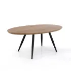 Tavolo Allungabile a 200 cm con Gambe in Metallo Nero - Litio Viadurini