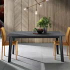 Tavolo Allungabile a 220 cm con Base Faggio Grafite Made in Italy - Toles Viadurini