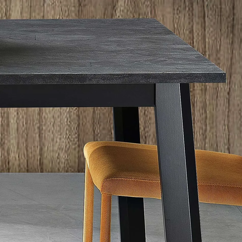 Tavolo Allungabile a 220 cm con Base Faggio Grafite Made in Italy - Toles Viadurini
