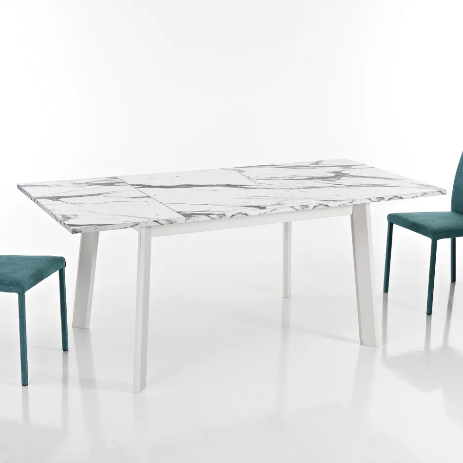 Tavolo Allungabile a 220 cm in Faggio e Melaminico Made in Italy - Toles Viadurini
