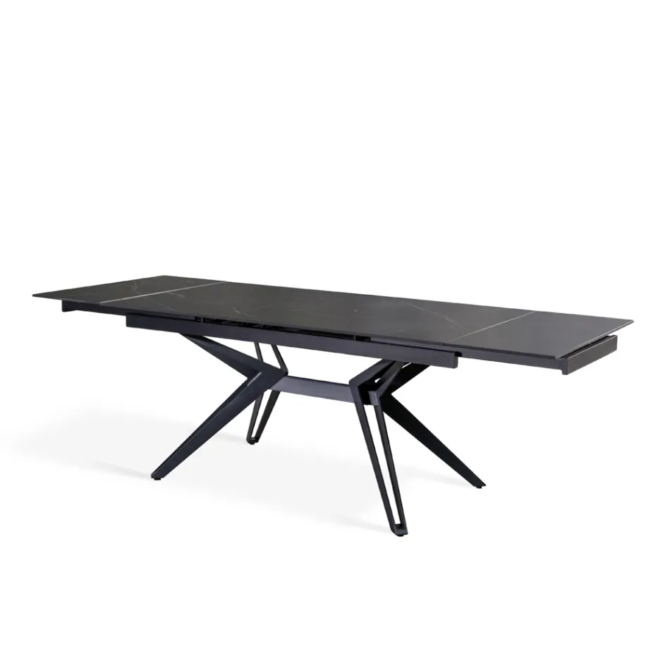 Tavolo Allungabile a 240 cm in Ceramica e Metallo - Bouquet Viadurini