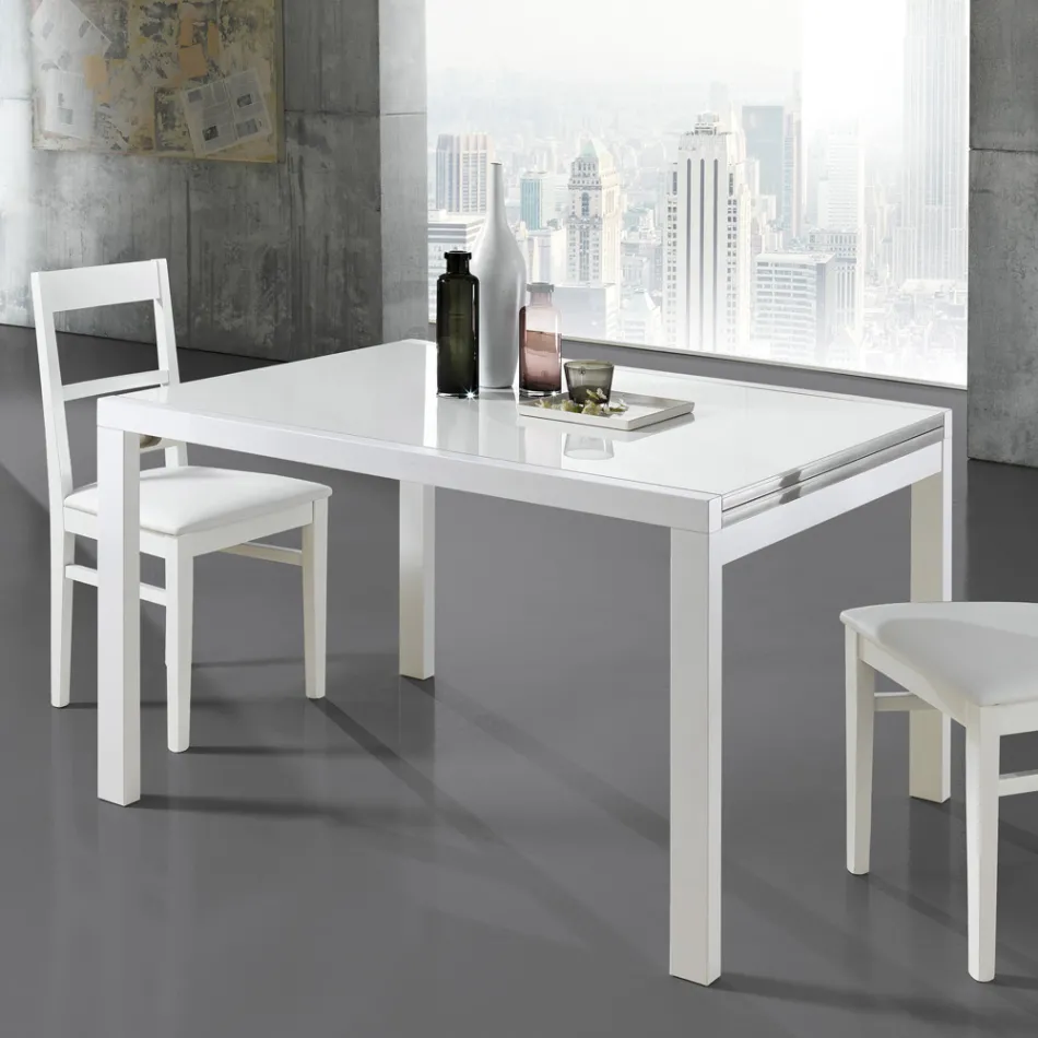 Tavolo Allungabile a 240 cm in Legno Laccato Design Made in Italy - Jacobs Viadurini
