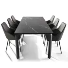 Tavolo Allungabile a 240 cm in Metallo e Piano in Vetro Ceramica - Lumera Viadurini