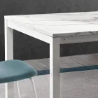 Tavolo Allungabile a 260 cm con Piano in Melaminico Finitura Calacatta - Shaila Viadurini
