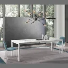Tavolo Allungabile a 260 cm con Piano in Melaminico Finitura Calacatta - Shaila Viadurini