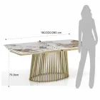 Tavolo Allungabile a 260 cm in Ceramica Finitura Marmo e Metallo - Veneto Viadurini