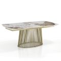 Tavolo Allungabile a 260 cm in Ceramica Finitura Marmo e Metallo - Veneto