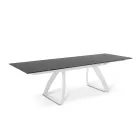 Tavolo Allungabile a 270 cm con Piano in HPL e Base in Alluminio - Villongo Viadurini