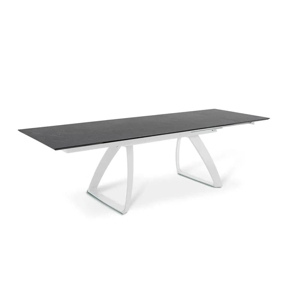Tavolo Allungabile a 270 cm con Piano in HPL e Base in Alluminio - Villongo Viadurini