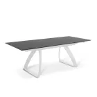 Tavolo Allungabile a 270 cm con Piano in HPL e Base in Alluminio - Villongo Viadurini