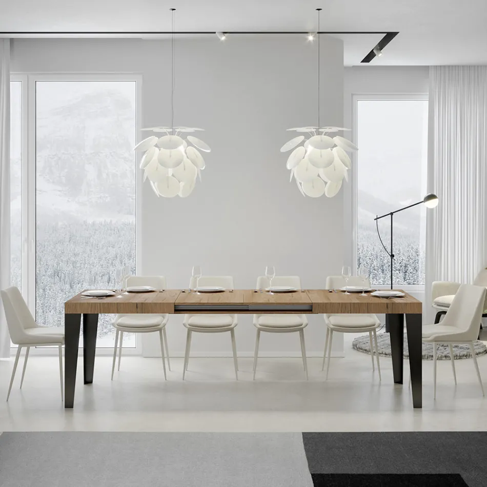 Tavolo Allungabile a 284 cm in Diverse Misure e Finiture Made in Italy - Spiaggia Viadurini