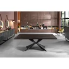 Tavolo Allungabile a 300 cm con Base in Metallo e Piano in Rovere - Marina Viadurini