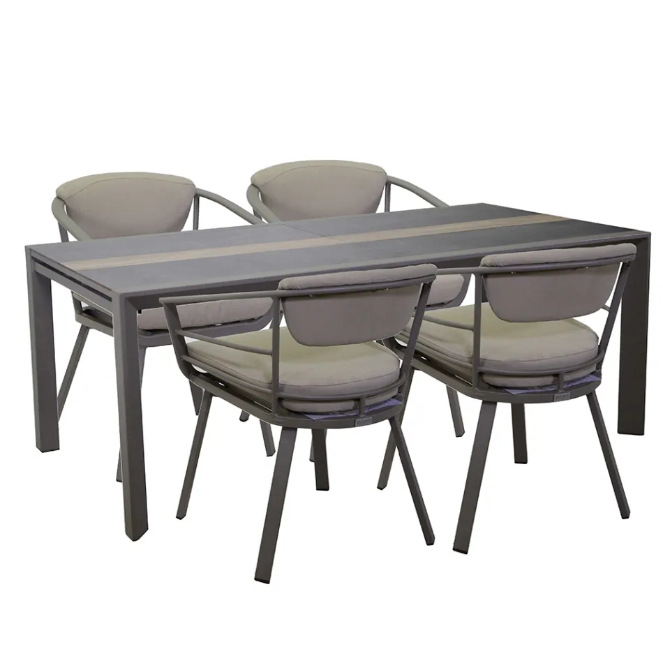 Tavolo Allungabile a 300 cm in Alluminio con Inserto in HPL - Righello Viadurini
