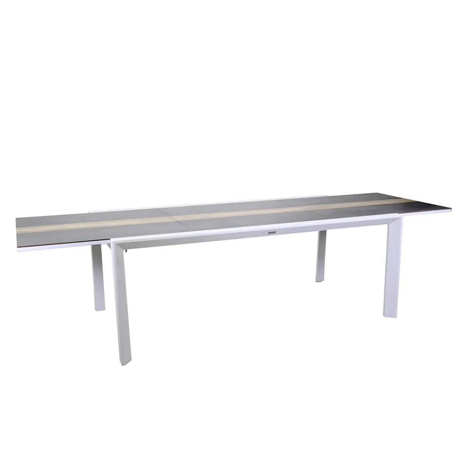 Tavolo Allungabile a 300 cm in Alluminio con Inserto in HPL - Righello Viadurini