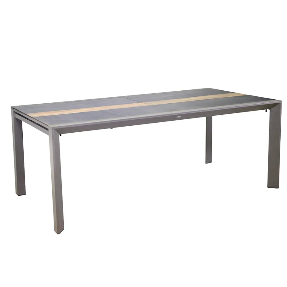 Tavolo Allungabile a 300 cm in Alluminio con Inserto in HPL - Righello Viadurini