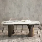 Tavolo Allungabile a 300 cm in Metallo e Piano in Pietra Sinterizzata - Taviria Viadurini