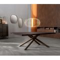 Tavolo Allungabile a 300 cm in Rovere Impiallacciato e Base in Metallo Nero - Xino