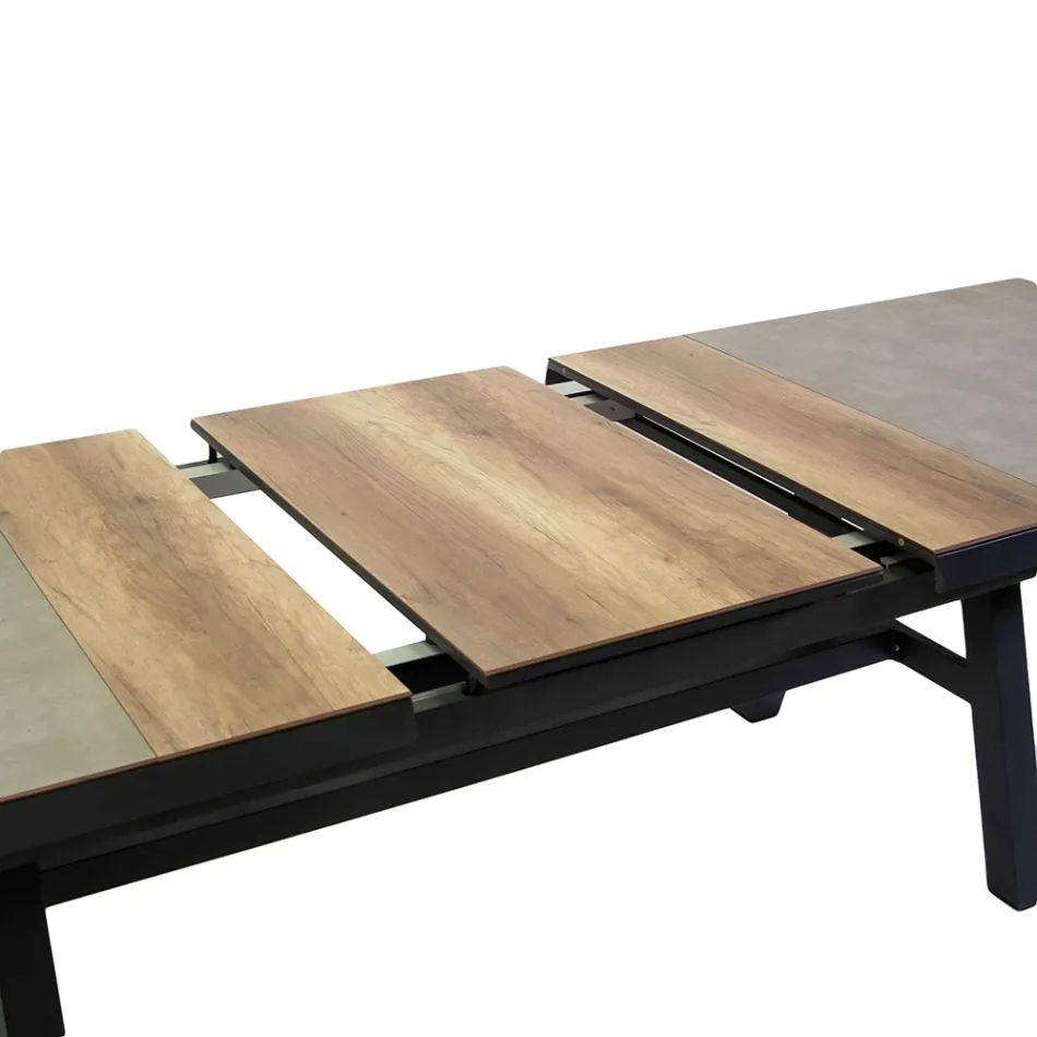 Tavolo Allungabile a 303 cm in Alluminio con Piano in HPL - Righello Viadurini