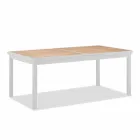 Tavolo Allungabile a 340 cm da Esterno in Alluminio e Piano in Teak - Bilel Viadurini